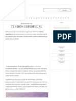 Definición de Tensión Superficial - Qué Es, Significado y Concepto