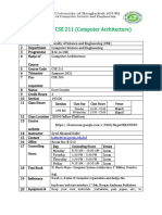 Course Outline - CSE 211 - Computer Architecture - 193 DC