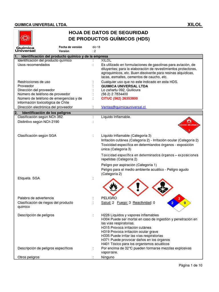 Disolvente Xilol - GRUPO IDEASA. Al Pintar Somos la Solución