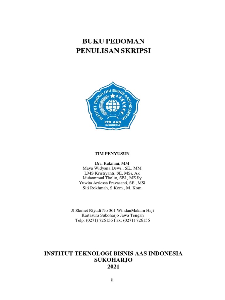 Buku Panduan Penulisan Skripsi Itb Aas Indonesia Pdf