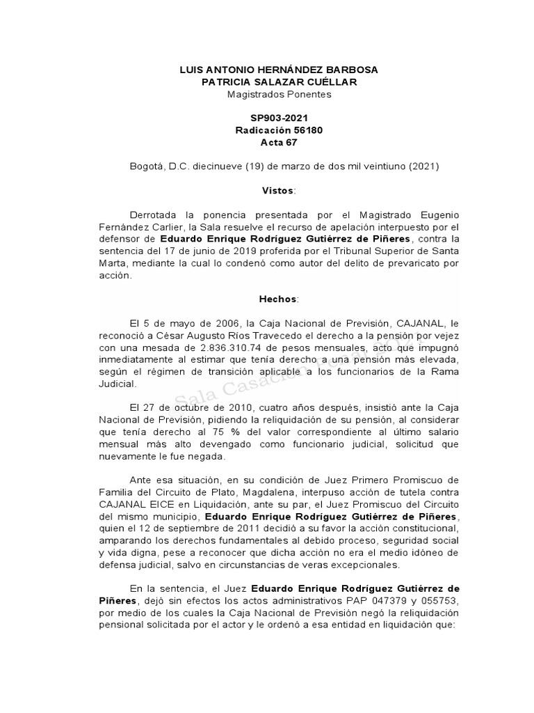 SP903 2021 (56180) | PDF | Caso de ley | Sentencia (ley)