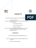 Language Arts: Worksheet