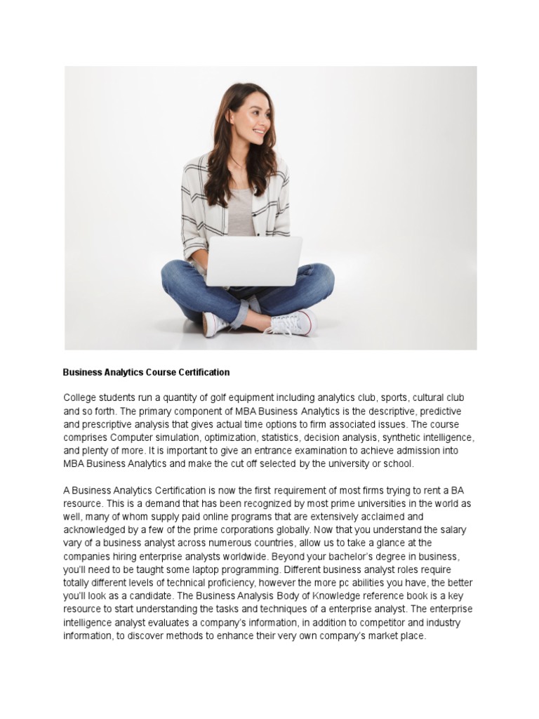 Business Analytics Certification Overview | PDF | Analytics | Master Of ...