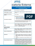 CONVOCATORIA EXTERNA - Especialista de Seguridad e Higiene Ocupacional