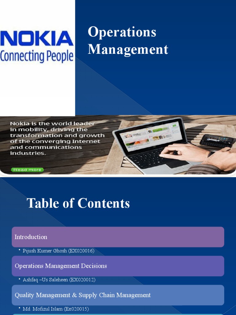 Nokia Operations and Supply Chain Management | PDF | Supply Chain ...