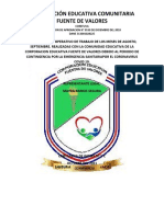 Informe y Plan Operativo de Trabajo de Los Meses de Agosto