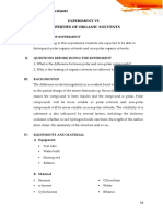 Experiment Vi Properties of Organic Solvents