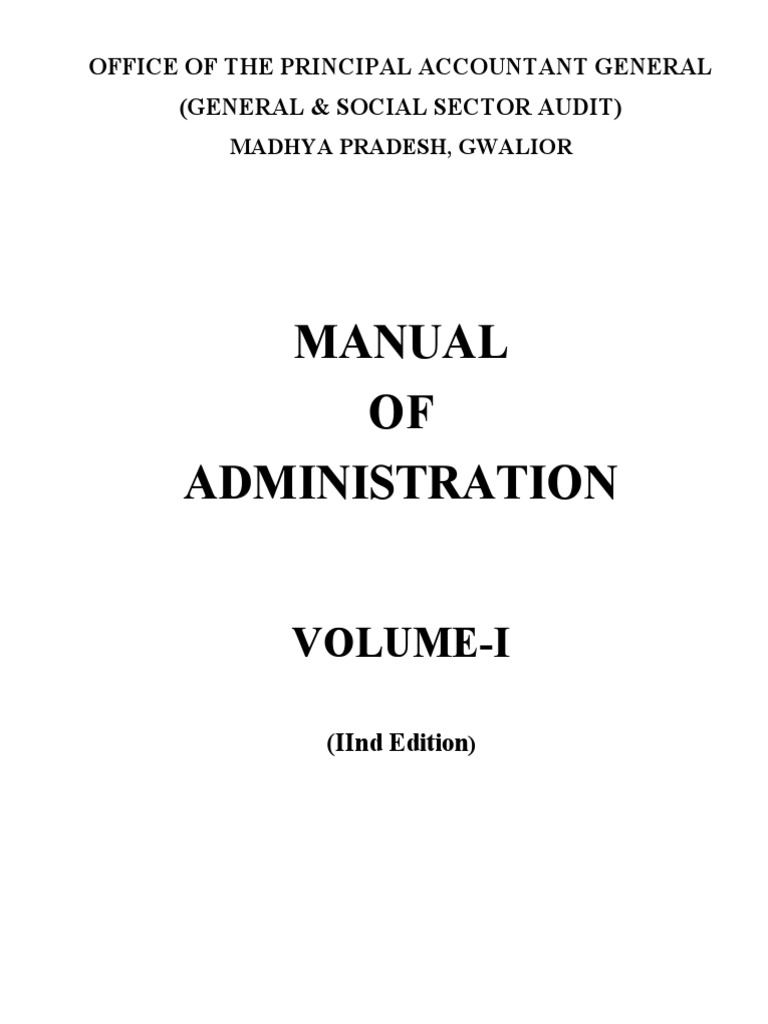 Manual of Administration Vol I 2ND Edition 20200627104840 | PDF
