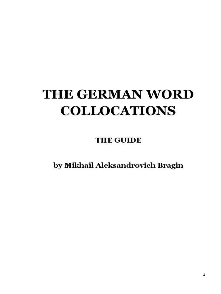 German Word Collocations Guide | PDF