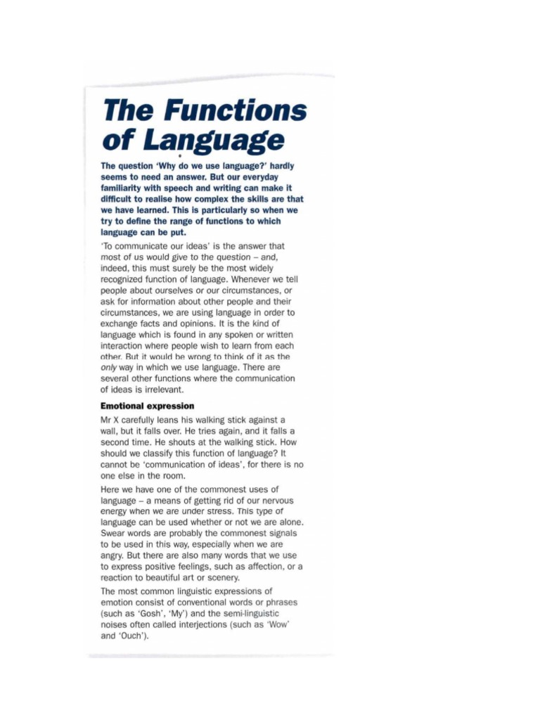 Functions of Language | PDF