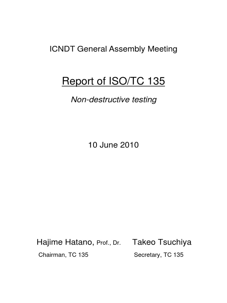 Iso TC135 | PDF | Radiography | International Organization For ...