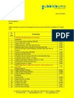 Sr. No. Particulars Cost: Production, Banquet Elements & Technicals