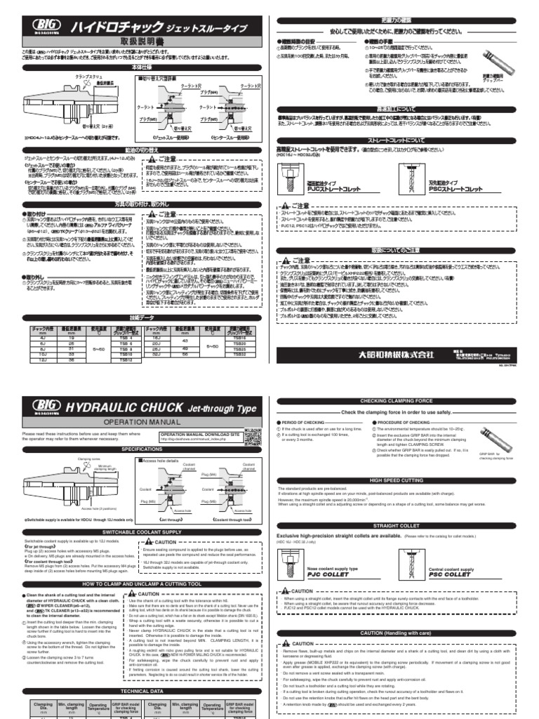 Hydraulic Chuck Type J | PDF