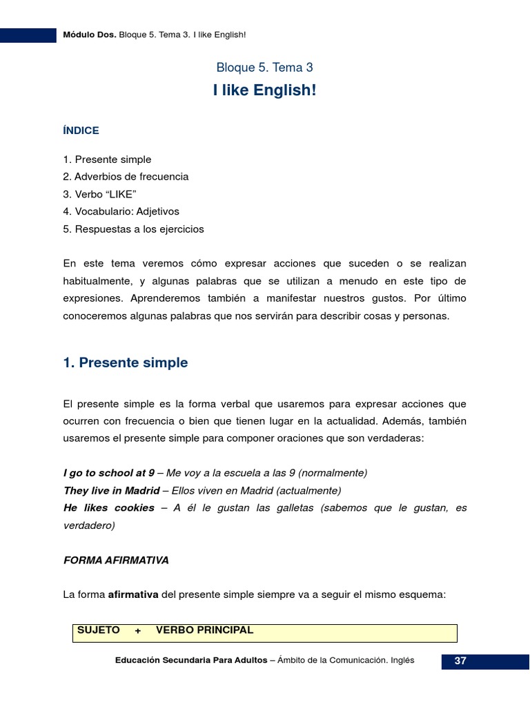 Ingles Modulo 2 1 | PDF | Verbo | Sustantivo