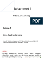 Mukavemet-I. Yrd - Doç.dr. Akın Ataş