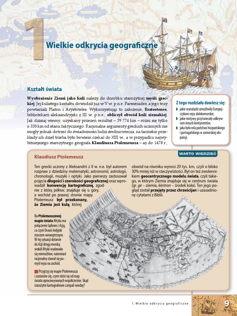 Sprawdzian Z Historii Klasa 6 Dział 1 Wielkie Odkrycia Geograficzne