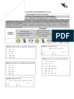 Actividad de Matemática n 12 - Primero