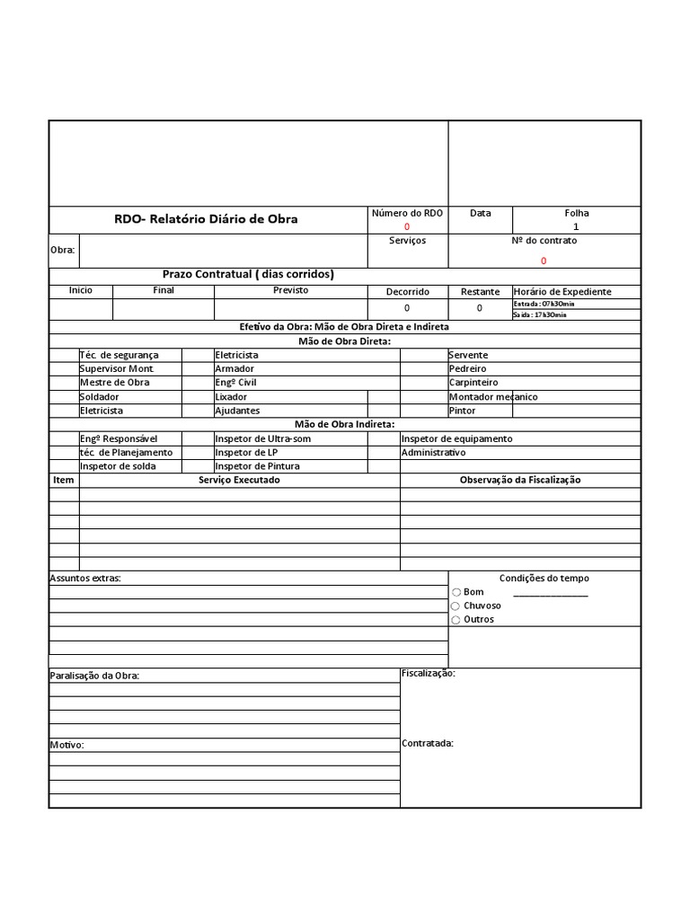 Modelo de RDO PDF