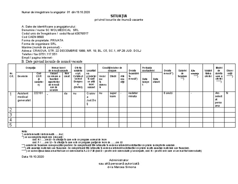 Sit Locurilor de Munca Vacante | PDF