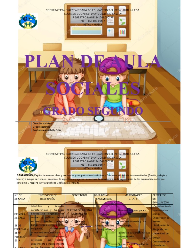 Plan de Aula: Sociales Grado Segundo | PDF