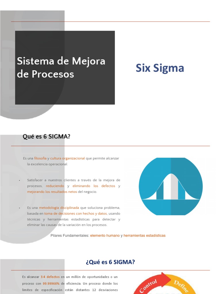 Fundamentos de Six Sigma en Procesos | PDF | Six Sigma | Calidad ...
