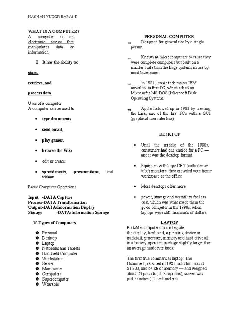 What Is A Computer | PDF | Personal Computers | Desktop Computer