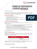 Condiciones Participacion Eventos Virtuales Inscripciones