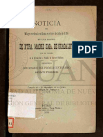 Noticia Del Milagro en Roma en El Mes de Julio de 1796 en San Nicola in Carcere-1896