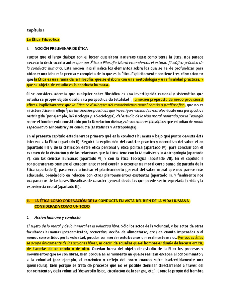 La Ética Filosófica PDF Moralidad Conocimiento