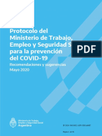 Protocolo del Ministerio de Trabajo, Empleo y Seguridad Social para la prevenciÃ³n del COVID-19. Recomendaciones y Sugerencias