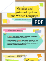 Varieties and Registers of Spoken and Written Language: Reporters: Santiago, Artates, Balgos, Barolo, Delfin