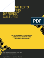 Analyzing Cultural Contexts in Texts
