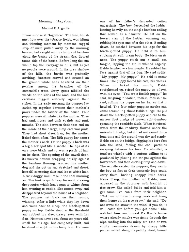 Morning in Nagrebcan Manuel E. Arguilla PDF