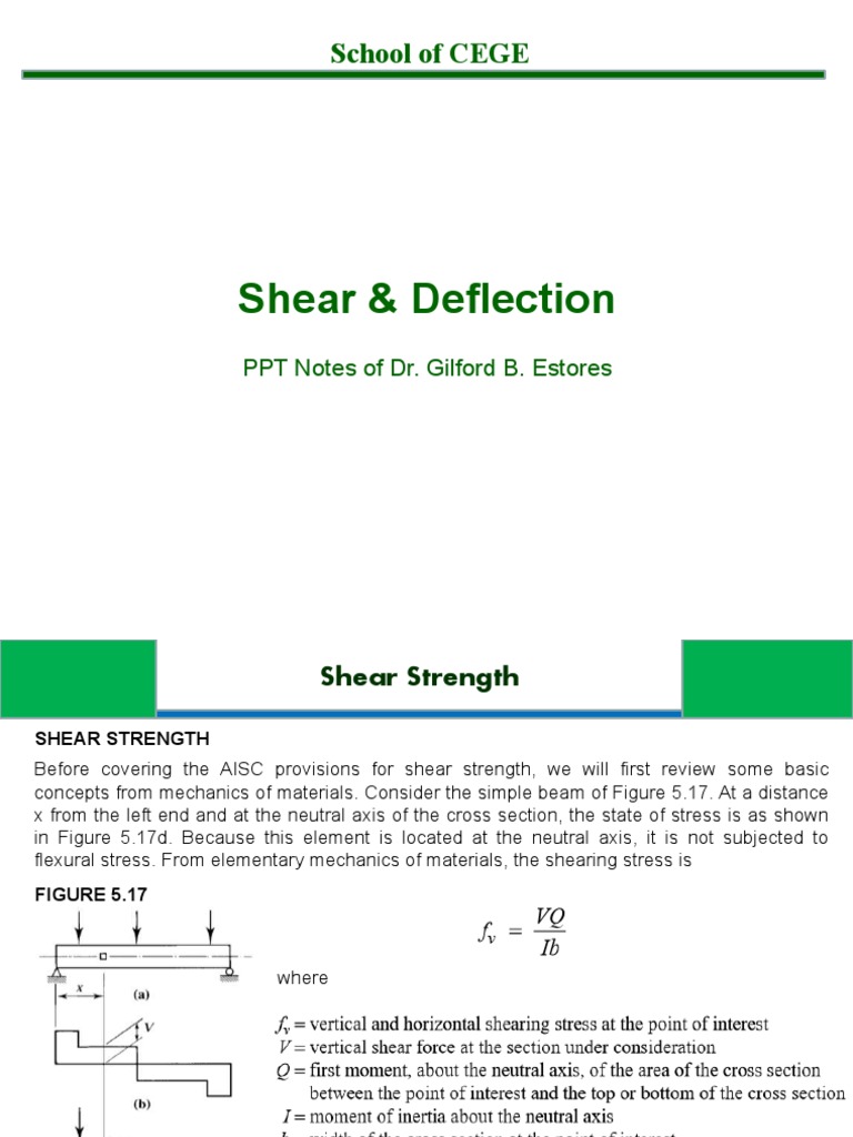 CE134P-2 - Shear and Deflection | PDF | Beam (Structure) | Bending