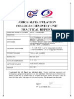 Johor Matriculation College Chemistry Unit Practical Report