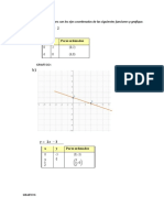 Determine intersecciones con ejes y grafica funciones