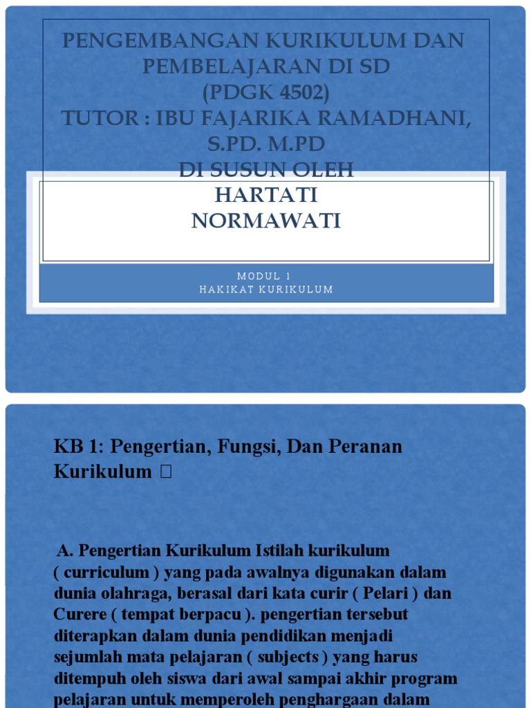 PENGEMBANGAN KURIKULUM Modul 1 Dan 2 Kel 12 | PDF | Karier & Perkembangan