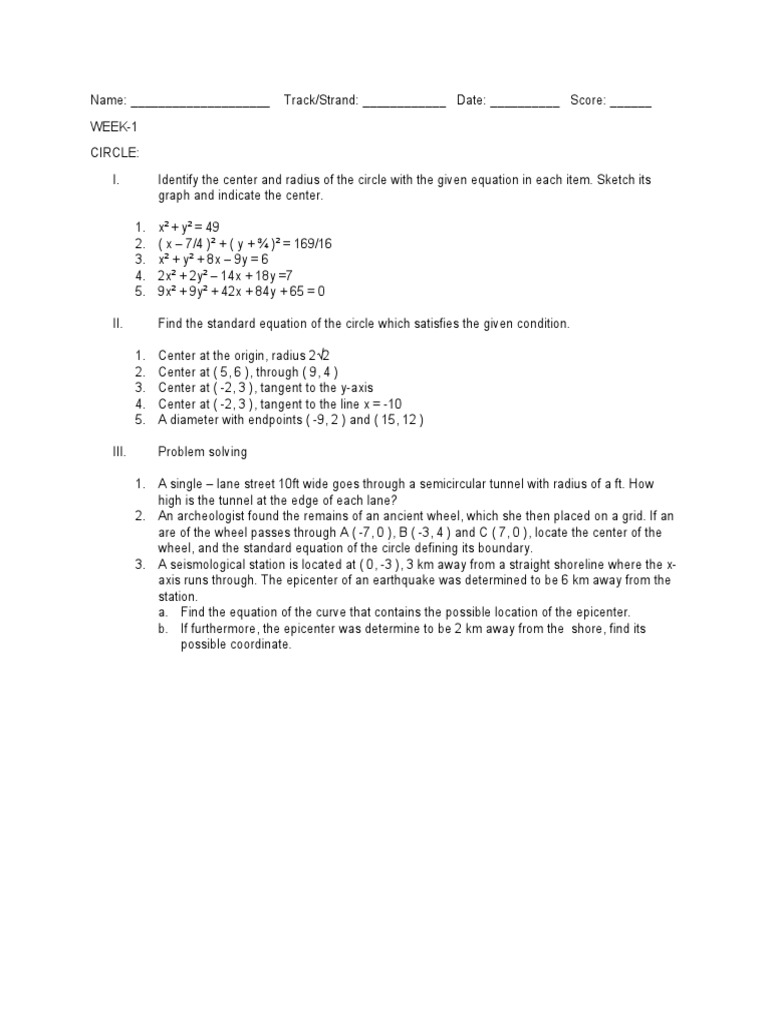 Precalculus Las Q1 | PDF | Ellipse | Elementary Mathematics