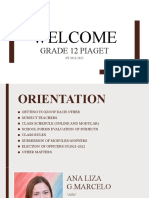 Welcome: Grade 12 Piaget