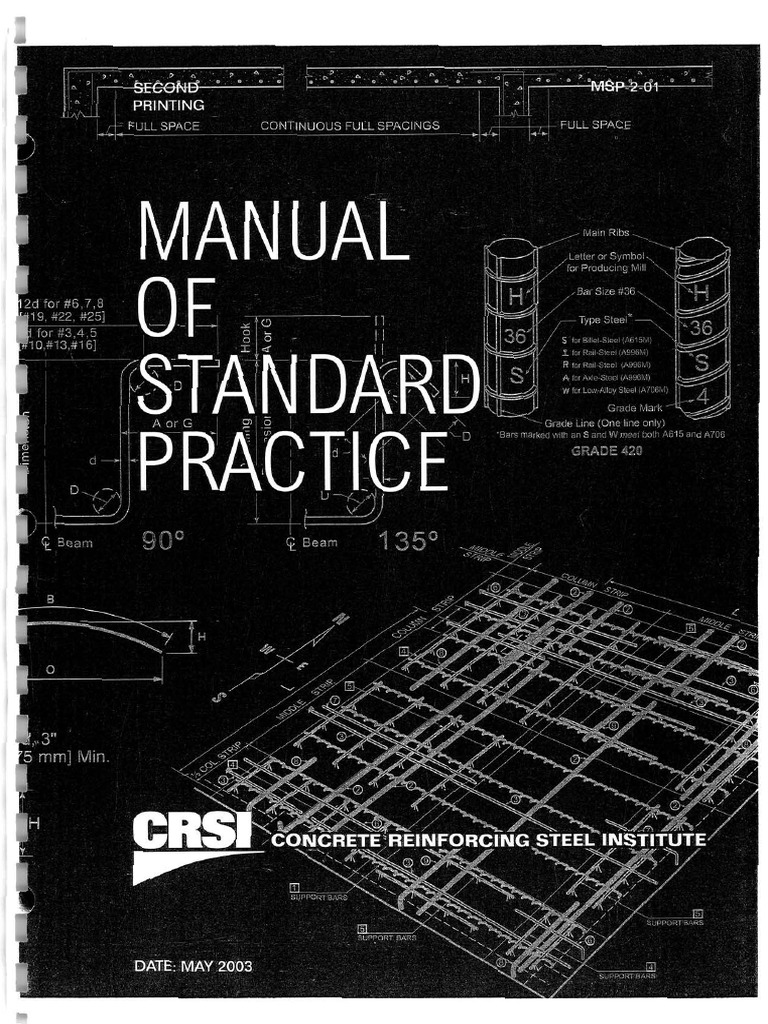 Crsi Manual of Standard Practice 27th Ed | PDF