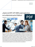 ¿Qué Es La NTC GP 1000 y para Qué Sirve en La Administración Pública