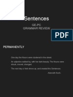 Sentences: Ge-Pc Grammar Review