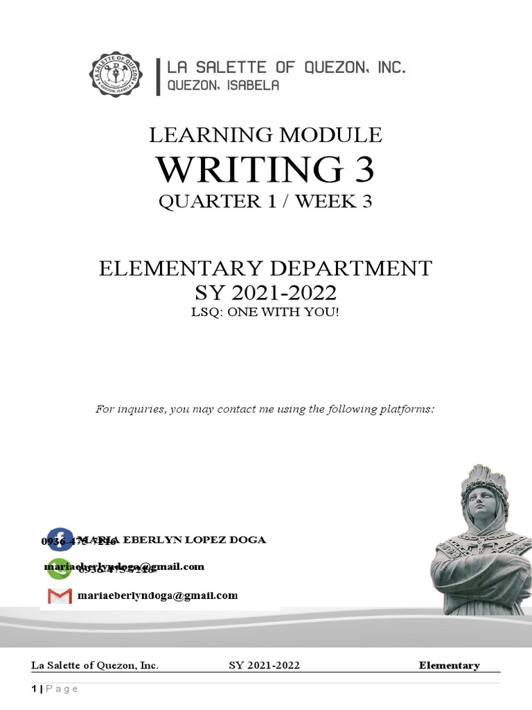 Writing 3 Q1W3 3b 9.8 Edited SENT | PDF | Letter Case | Writing