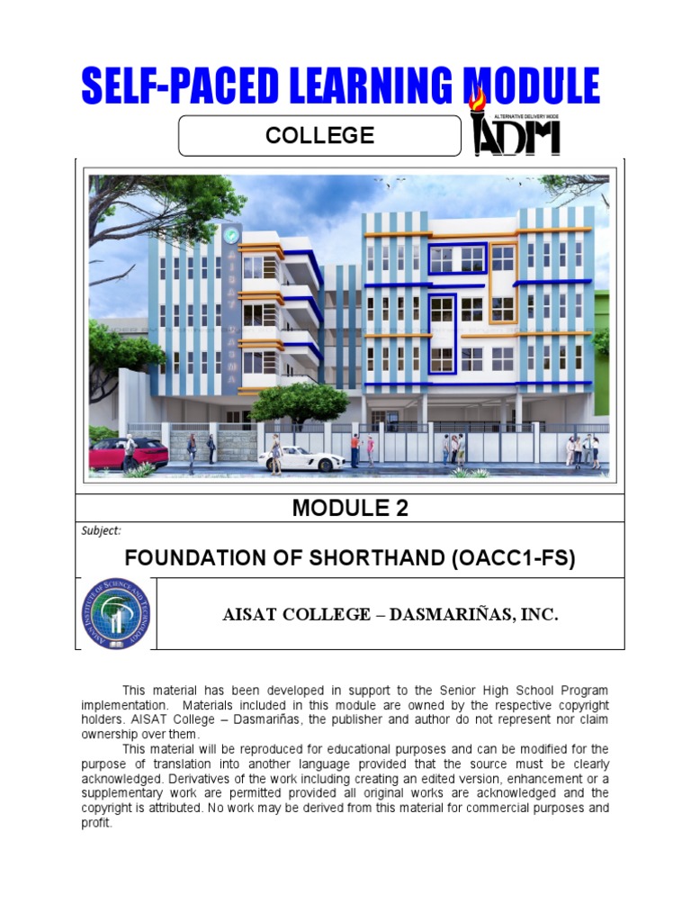 JOM Module 2 Foundation of Shorthand PDF Shorthand English