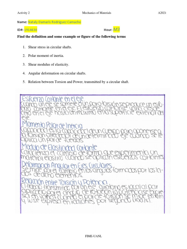 Mechanics of Materials: Torsion Analysis | PDF | Strength Of Materials ...