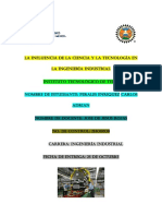 Tarea 2, La Influencia de La Ciencia y La Tecnología en La Ingeniería Industrial, Perales Carlos