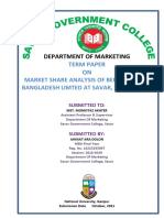 Department of Marketing: Term Paper ON