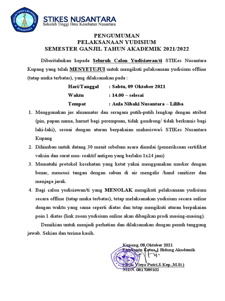 Pengumuman Yudisium 1 Pdf