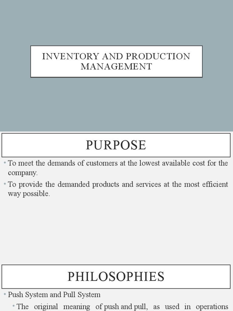 Chapter 18 Inventory and Production Management | PDF | Inventory ...
