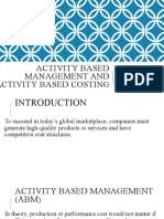 ACTIVITY BASED COSTING AND MANAGEMENT